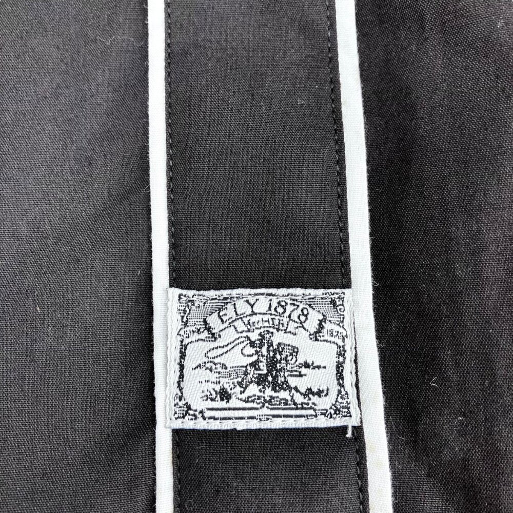 Ely Cattleman For Her Pearl Snap Shirt L Black Western Rodeo Cowgirl Rockabilly - Picture 8 of 16